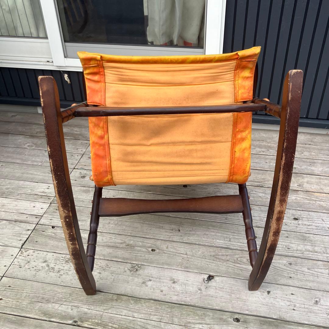 昭和レトロ 木製 ロッキングチェア アームチェア 古道具 古家具 ビンテージ