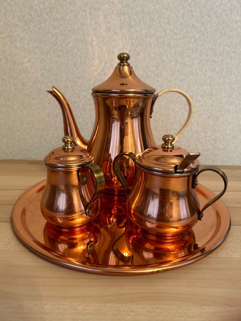 コーヒーセット　新光金属COPPER 100  WARE S-830