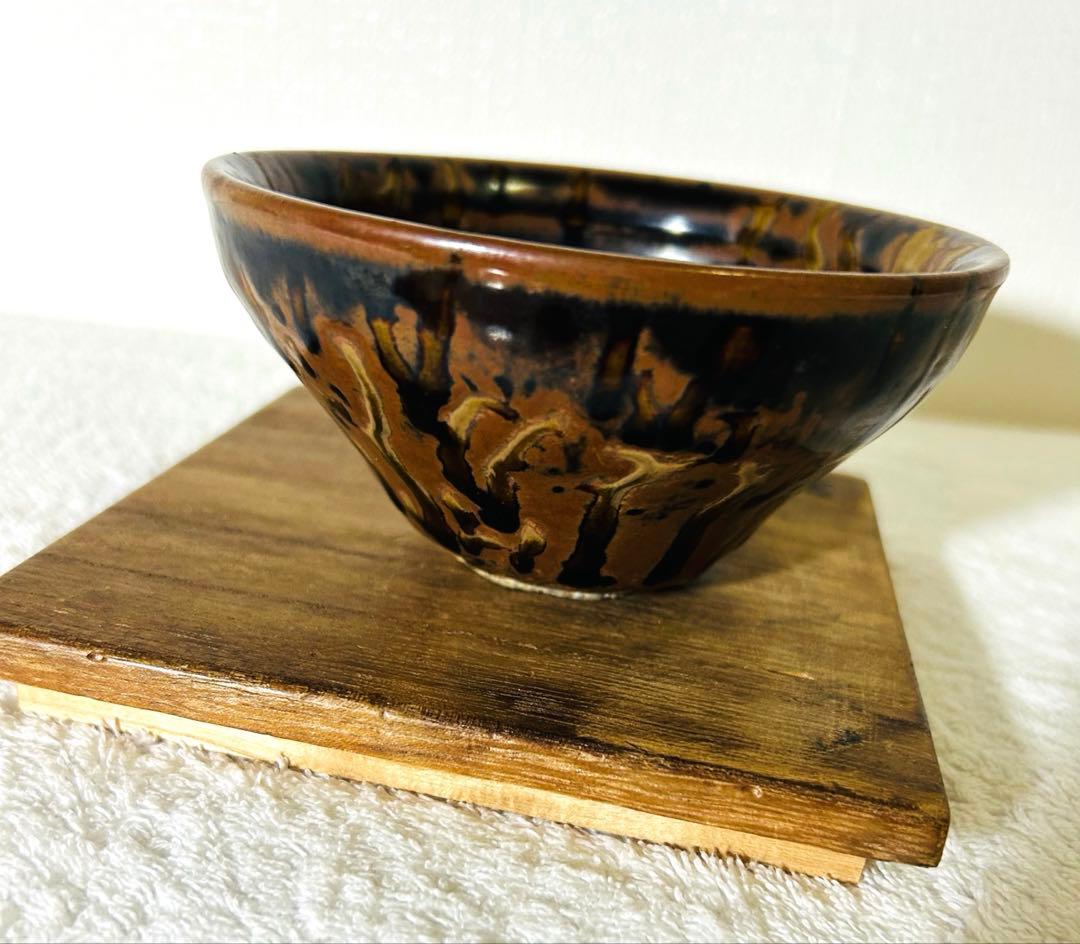 中国 唐.宋期吉州窯玳瑁釉天目茶 碗禾目建盞茶道具