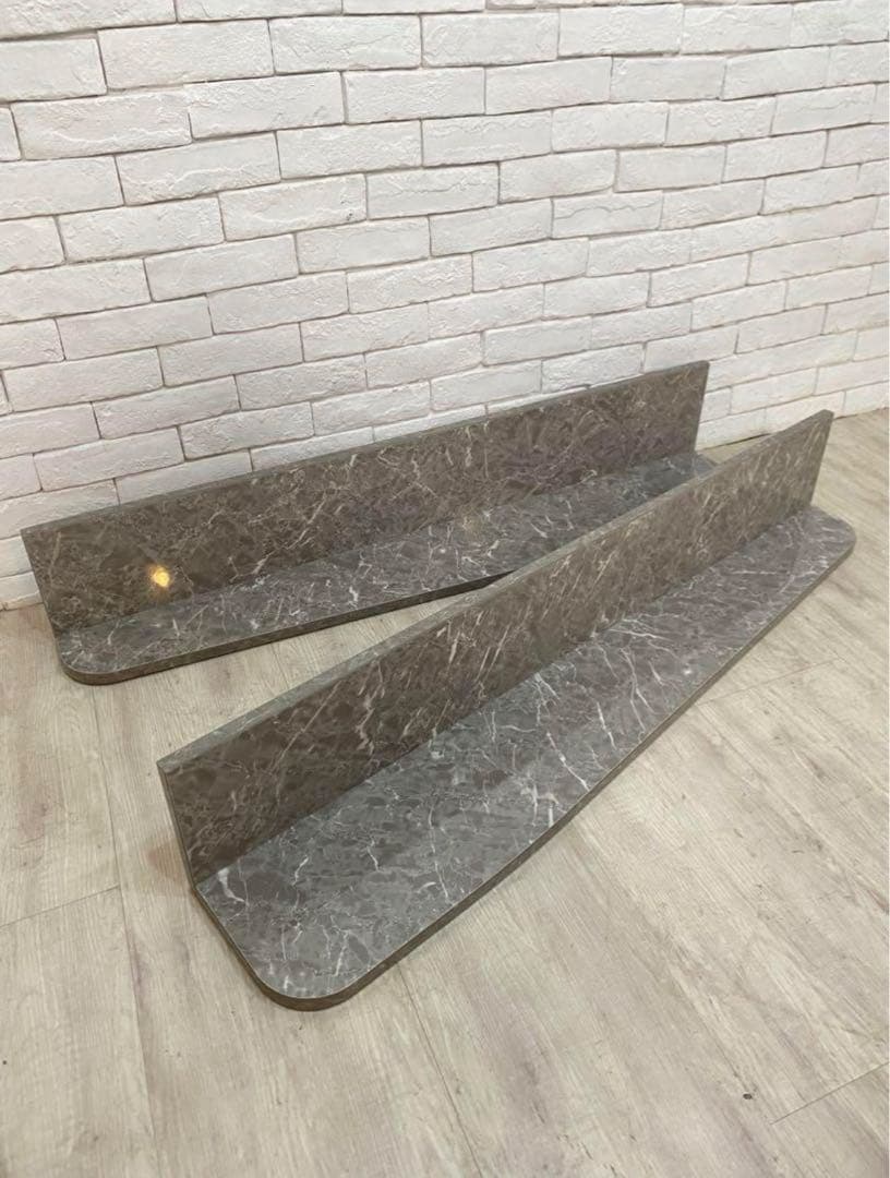 ⭐️右幅広【全国配送無料】定価6万　大理石調　壁掛 棚　ラック　120cm