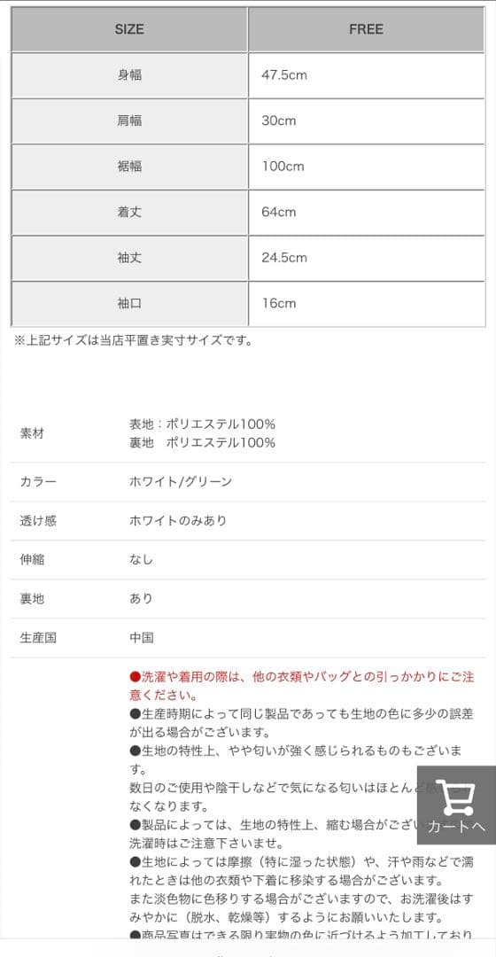 【試着のみ】Fit more フラワー刺繍 パフスリーブ トップス