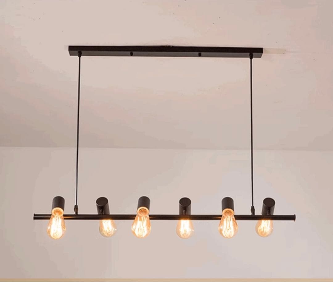 シンプルモダン 6灯LED電球付きスポットライト ブラック