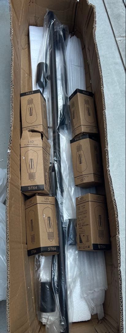 シンプルモダン 6灯LED電球付きスポットライト ブラック