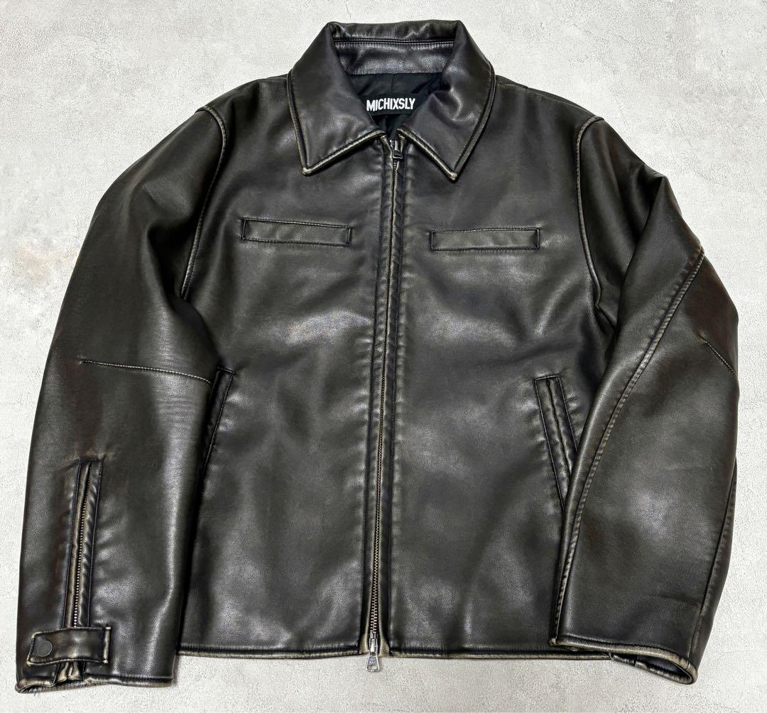 MICHIXSLY F／LEATHER ジャケット ミチスライ フェイクレザー