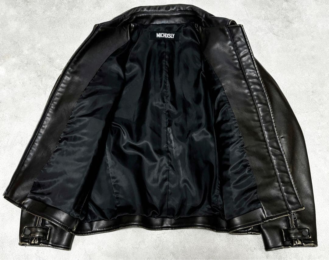 MICHIXSLY F／LEATHER ジャケット ミチスライ フェイクレザー