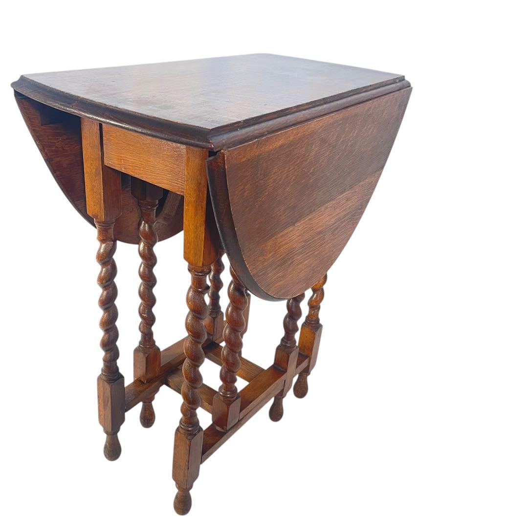 HR586 イギリス　アンティーク　ゲートレッグテーブル　エクステンション