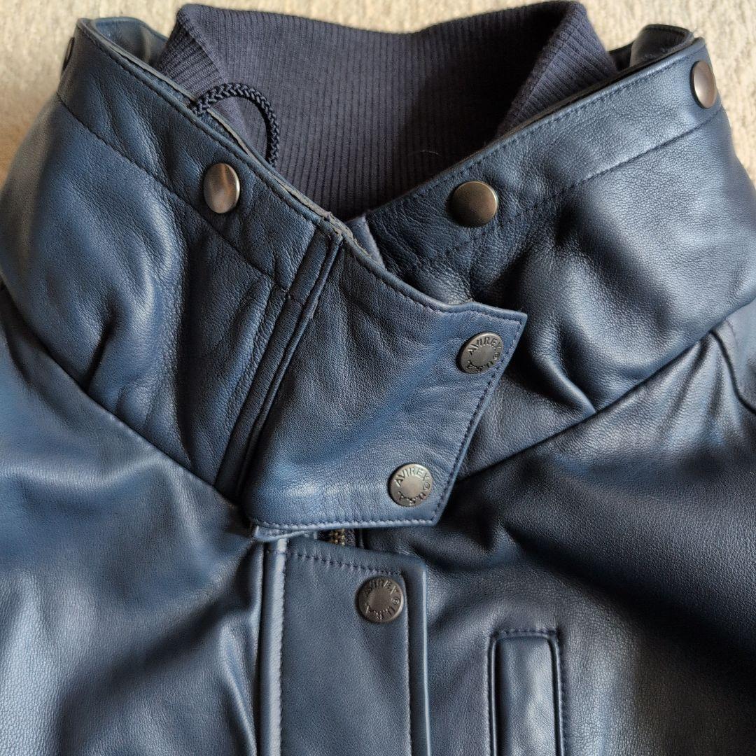 【美品】アビレックス　ラム レザー ライダースジャケット Ｌサイズ