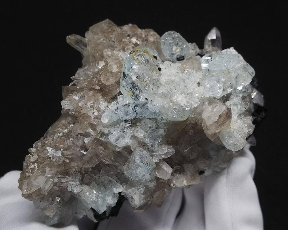 334 宝石質 クラスター アクアマリン スモーキークォーツ トルマリン