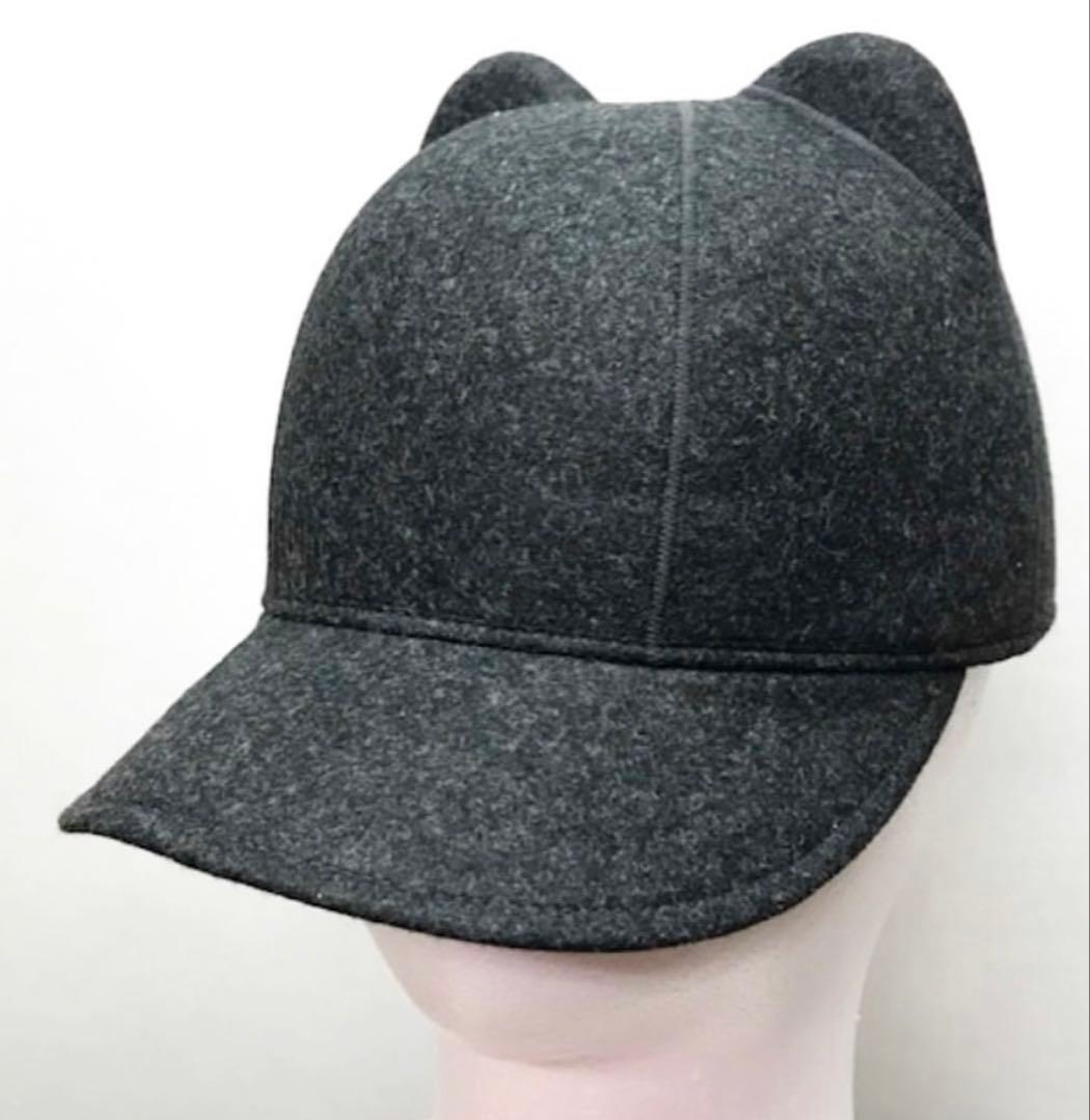boniture 猫耳付きキャップ　キャット　帽子　グレー