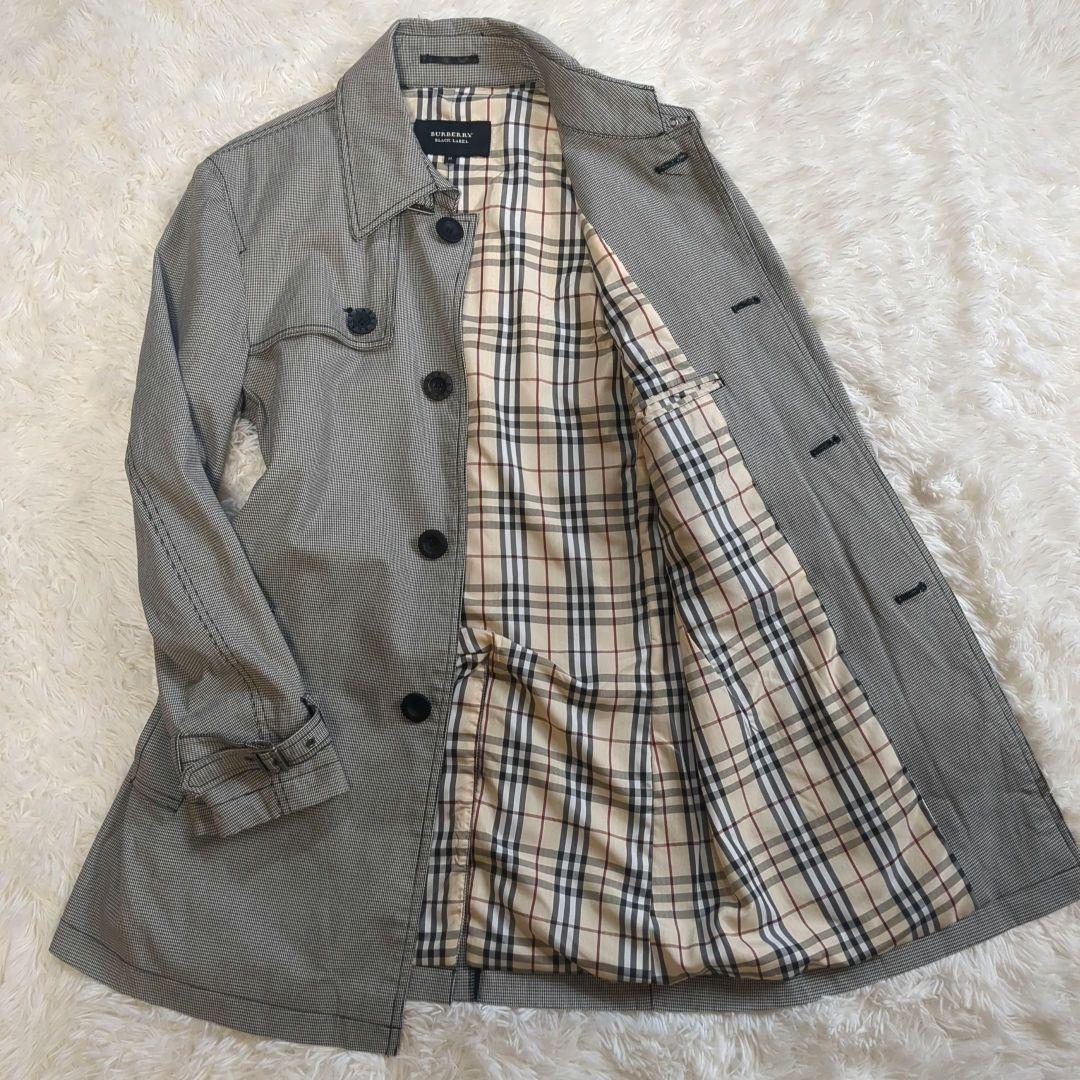 【美品】バーバリーブラックレーベル☆グレンチェック　ノバチェック　コート　メンズ