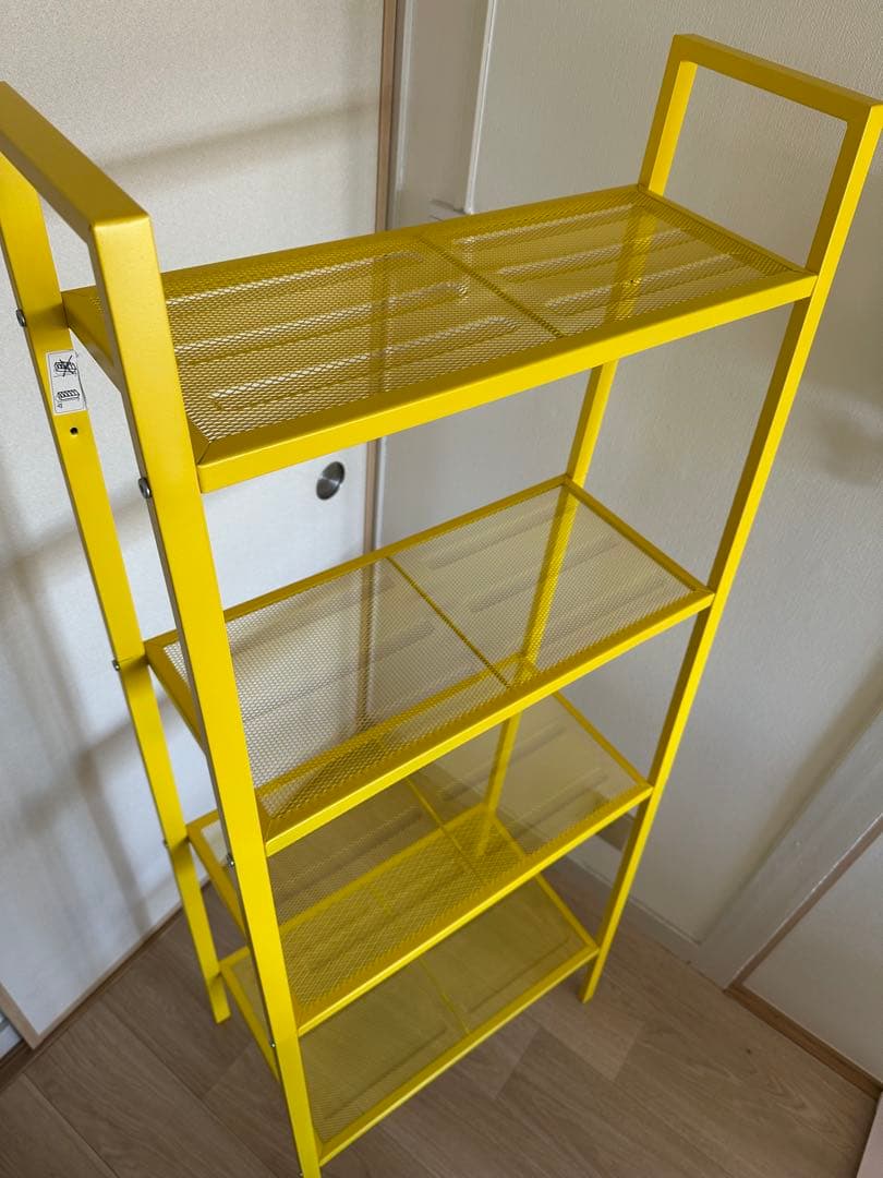 IKEA イエロー スチール メッシュラック 4段