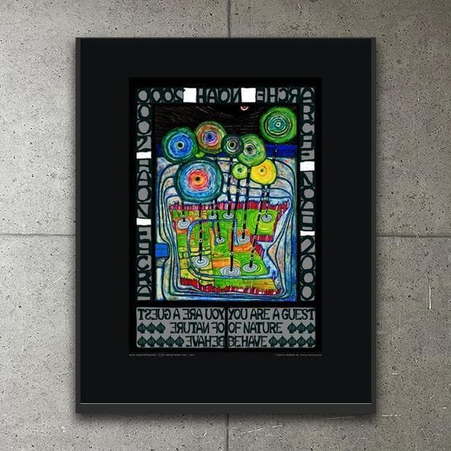 【額装品】フンデルトヴァッサー「Arche Noah」アートポスター／フレーム付