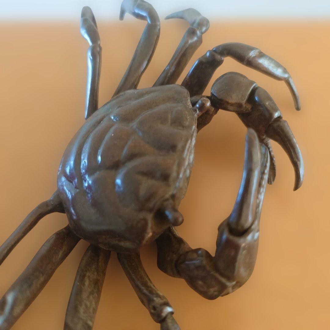 銅製 　自在　蟹　在銘