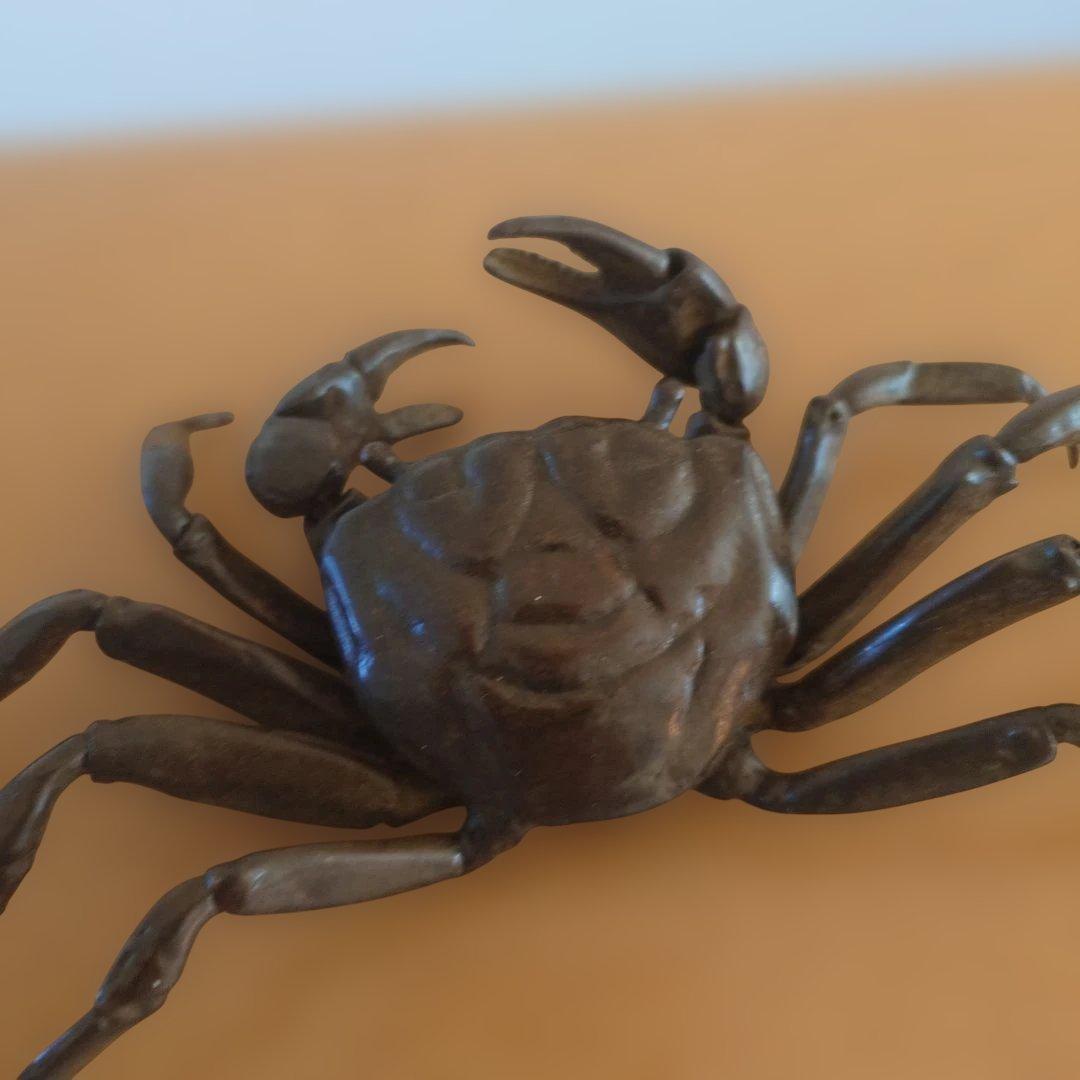 銅製 　自在　蟹　在銘