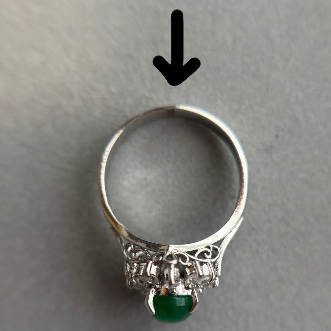 S*e様 9 指輪　シルバー　リング　レディース　グリーン　緑　キラキラ