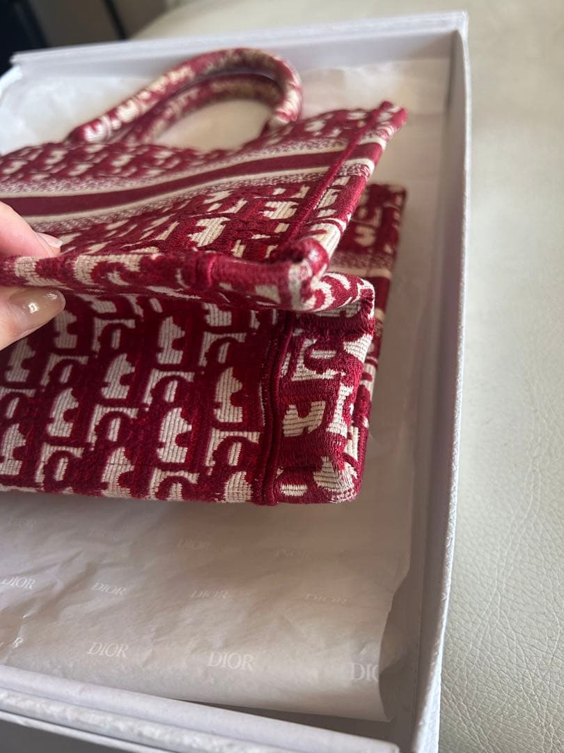 ディオールブックトート　スモールレッド