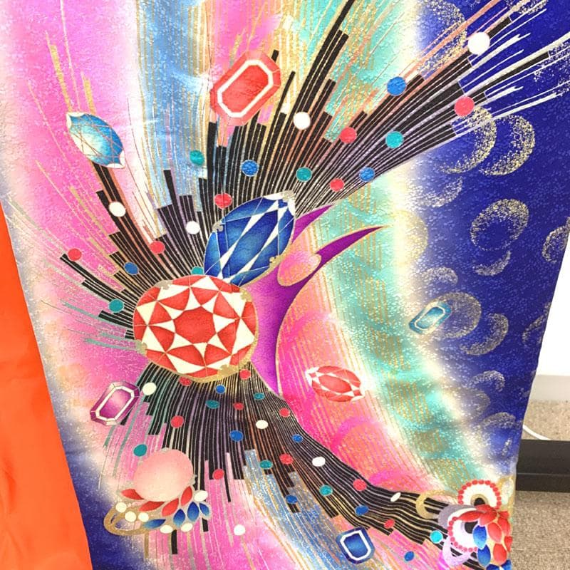 511w5〇引き振袖 掛下 金彩 抽象柄 ダイヤ〇結婚式 舞台衣装