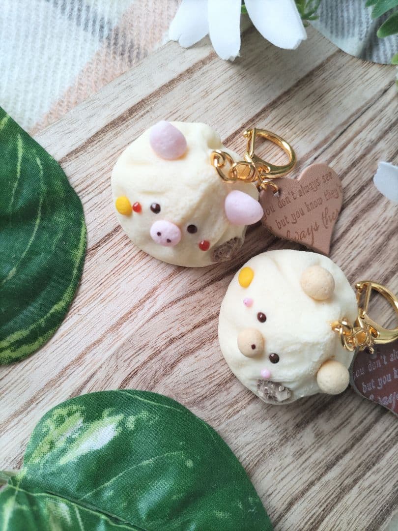 ♡くままん♡　チャーム　フェイクフード　樹脂粘土　キーホルダー