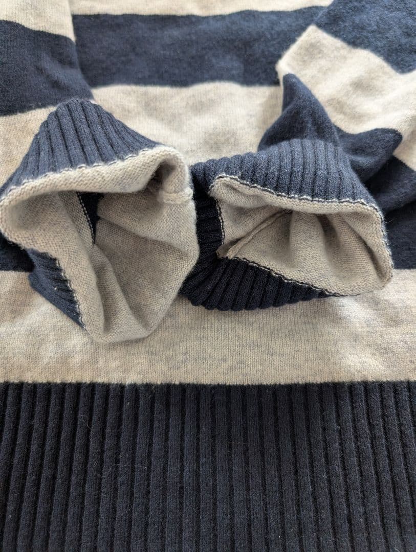MORABITO BLANC ピュアカシミヤ100%ボーダーニット　38サイズ