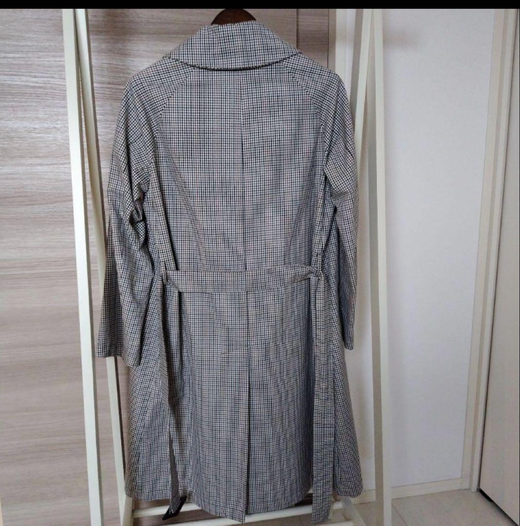 hevo グレー チェック柄 ダブルブレスト トレンチコート