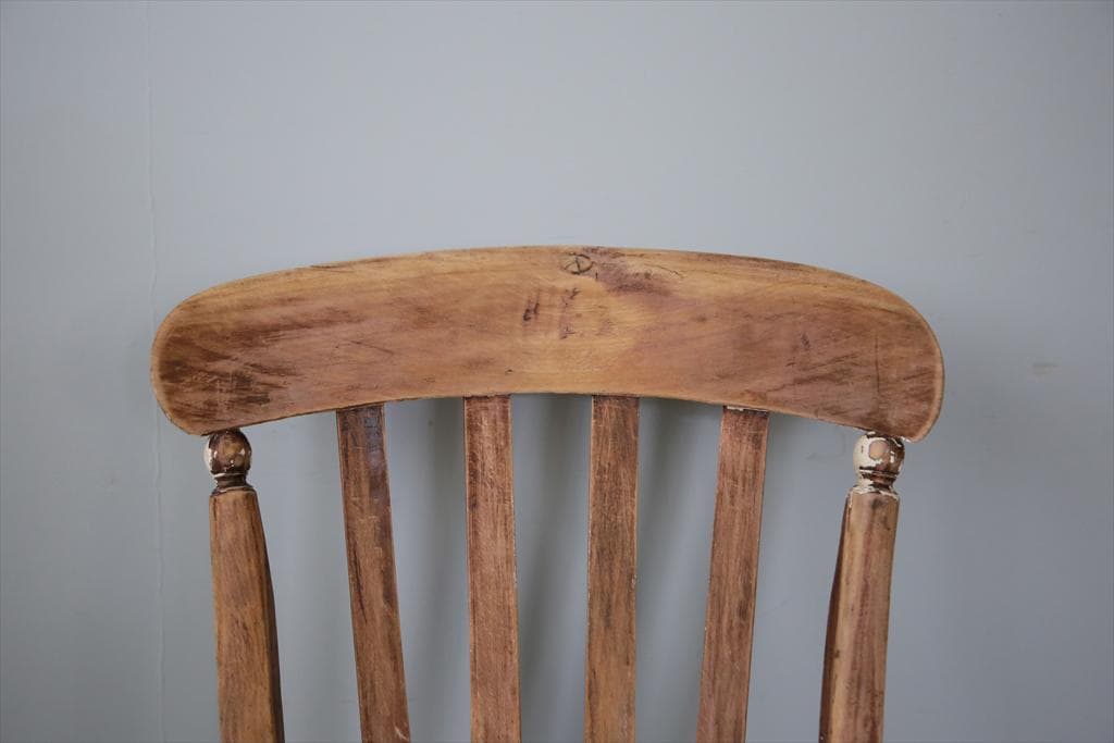 英国アンティーク木製キッチンチェア/ダイニングイス椅子/飾り棚(92-81-1)