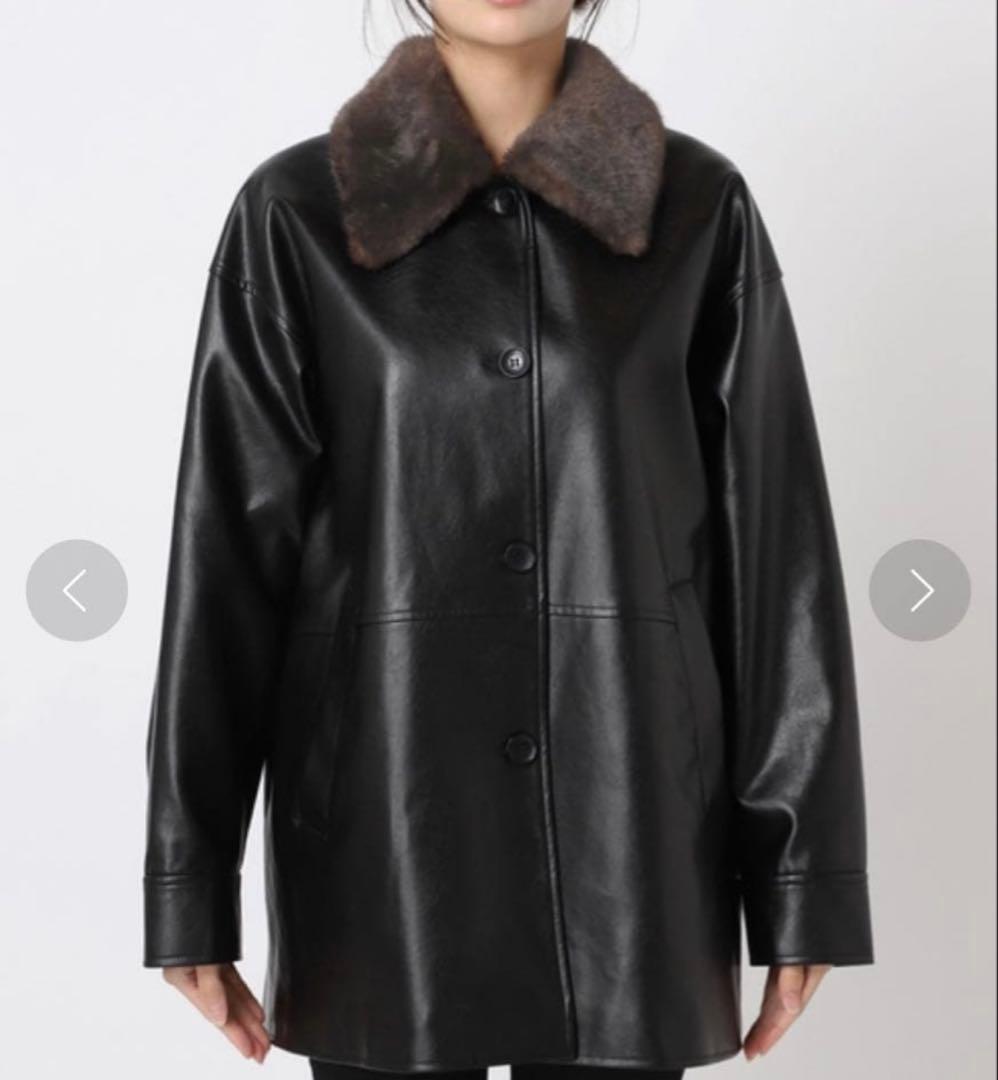 journalstandardウォッシャブルフェイクレザーファー襟付カバーオール