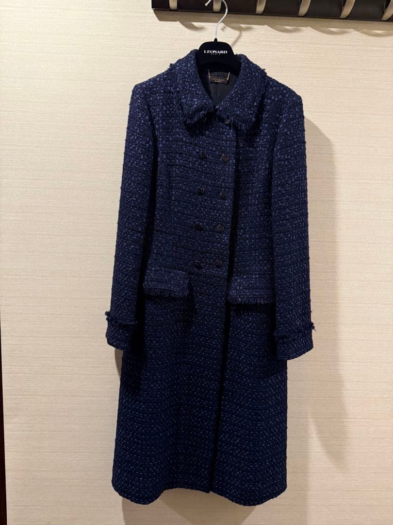 LEONARD ネイビー ロングコート