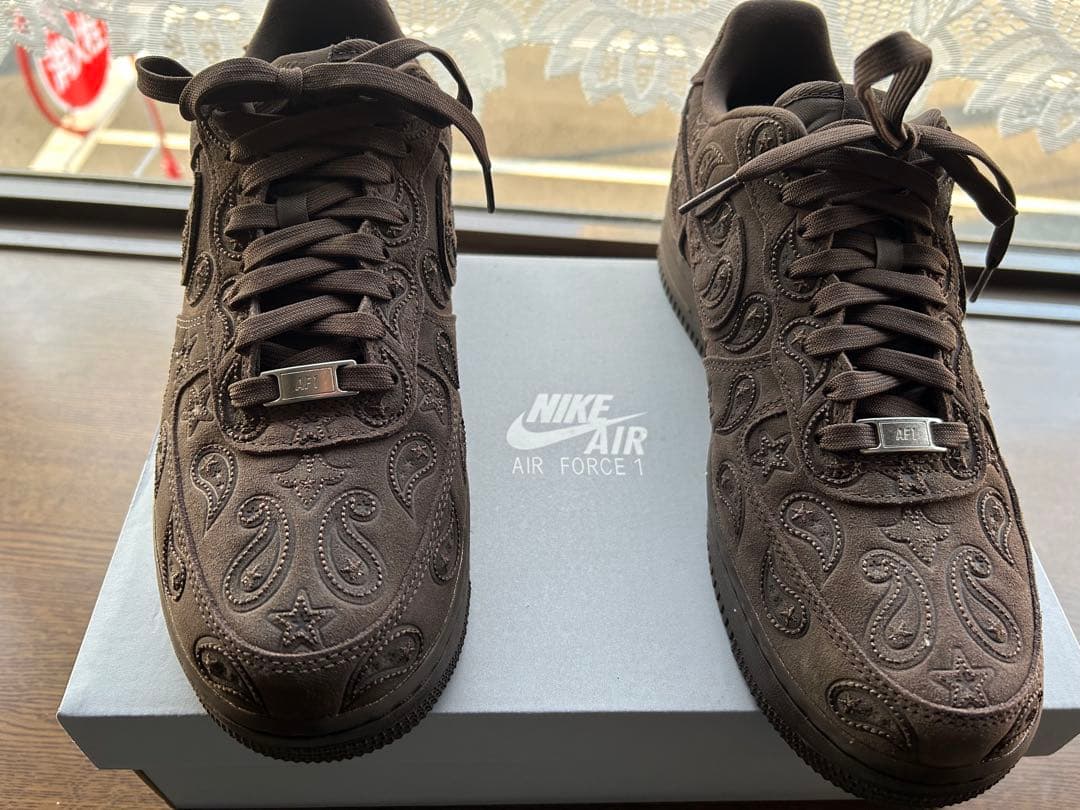 エアフォース1 バロックブラウン　ペイズリー刺繍スニーカー28cm 10インチ