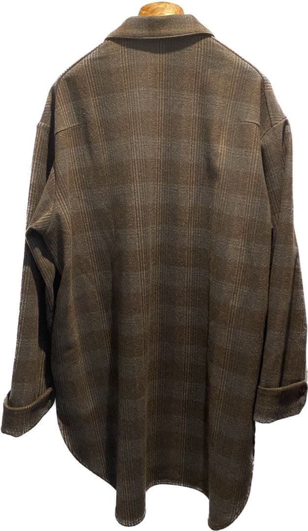 トップス URU WOOL CHECK OVER SHIRTS