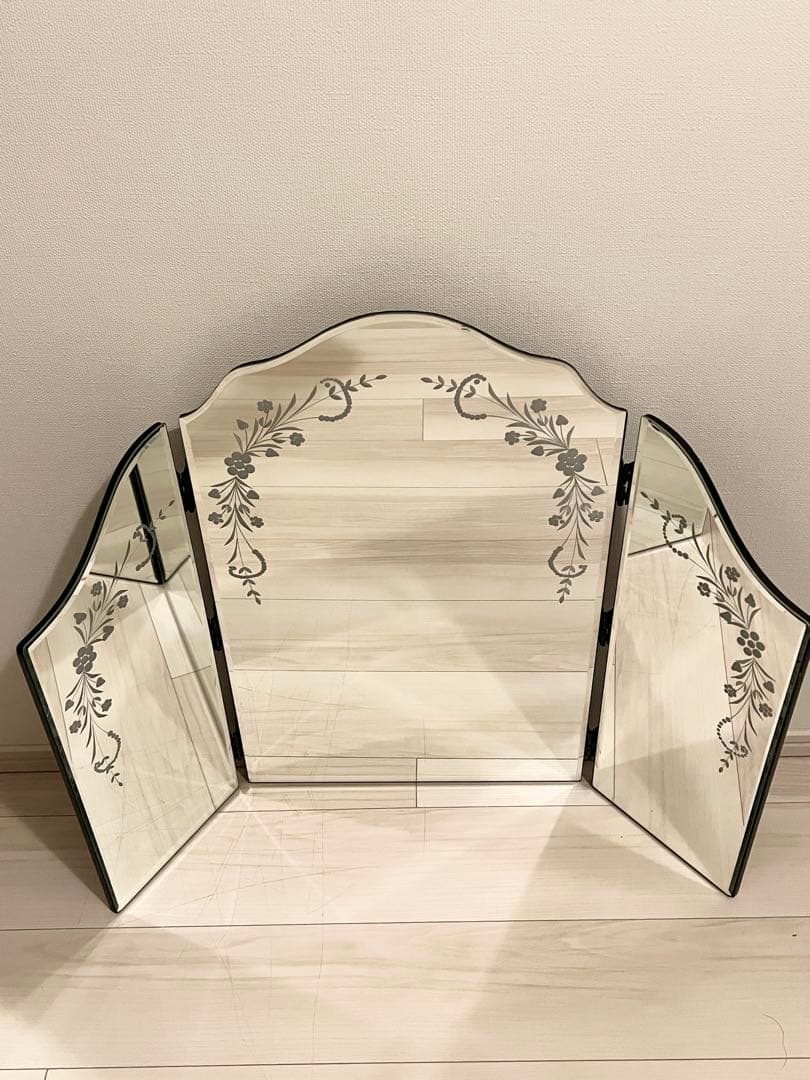 【美品】ローラアシュレイLaura Ashley エリーゼトリプルミラー 三面鏡