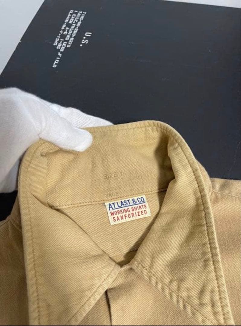 atlast&co butcher products オープンカラーワークシャツ