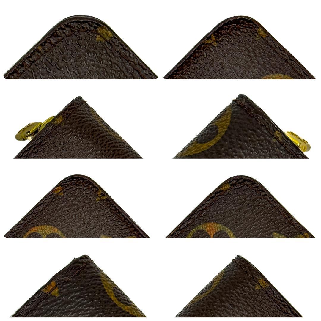 【美品】ルイヴィトン モノグラム コンパクトジップ 二つ折り財布 ブラウン