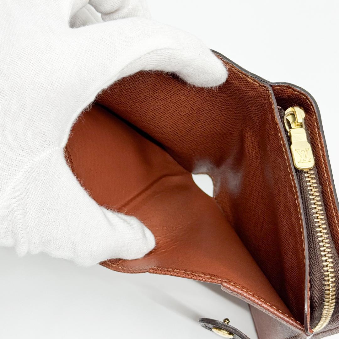 【美品】ルイヴィトン モノグラム コンパクトジップ 二つ折り財布 ブラウン