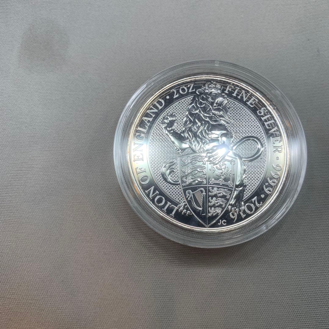 S3 純銀貨 2オンス クイーンズビースト　2016 ライオン・イングランド