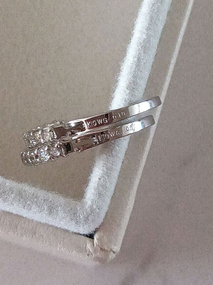 K10 ホワイトゴールド トータル 0.2ct ダイヤモンドピアス