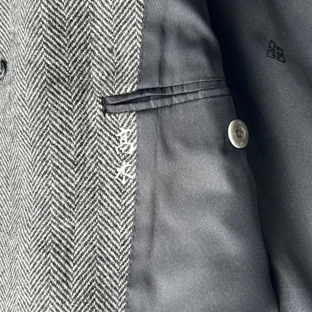 美品✨　 カシミヤ混✨　ジバンシー　ステンカラーコート　ヘリンボーン　ロゴボタン