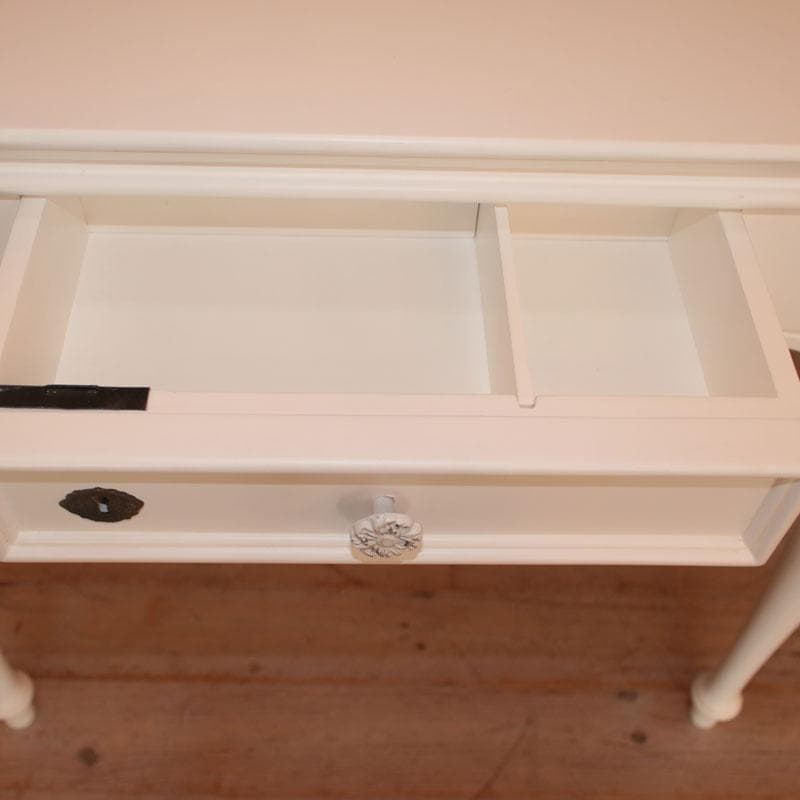 鍵付きデスク 幅80cm クラシカル 机 白家具 お洒落 256-178