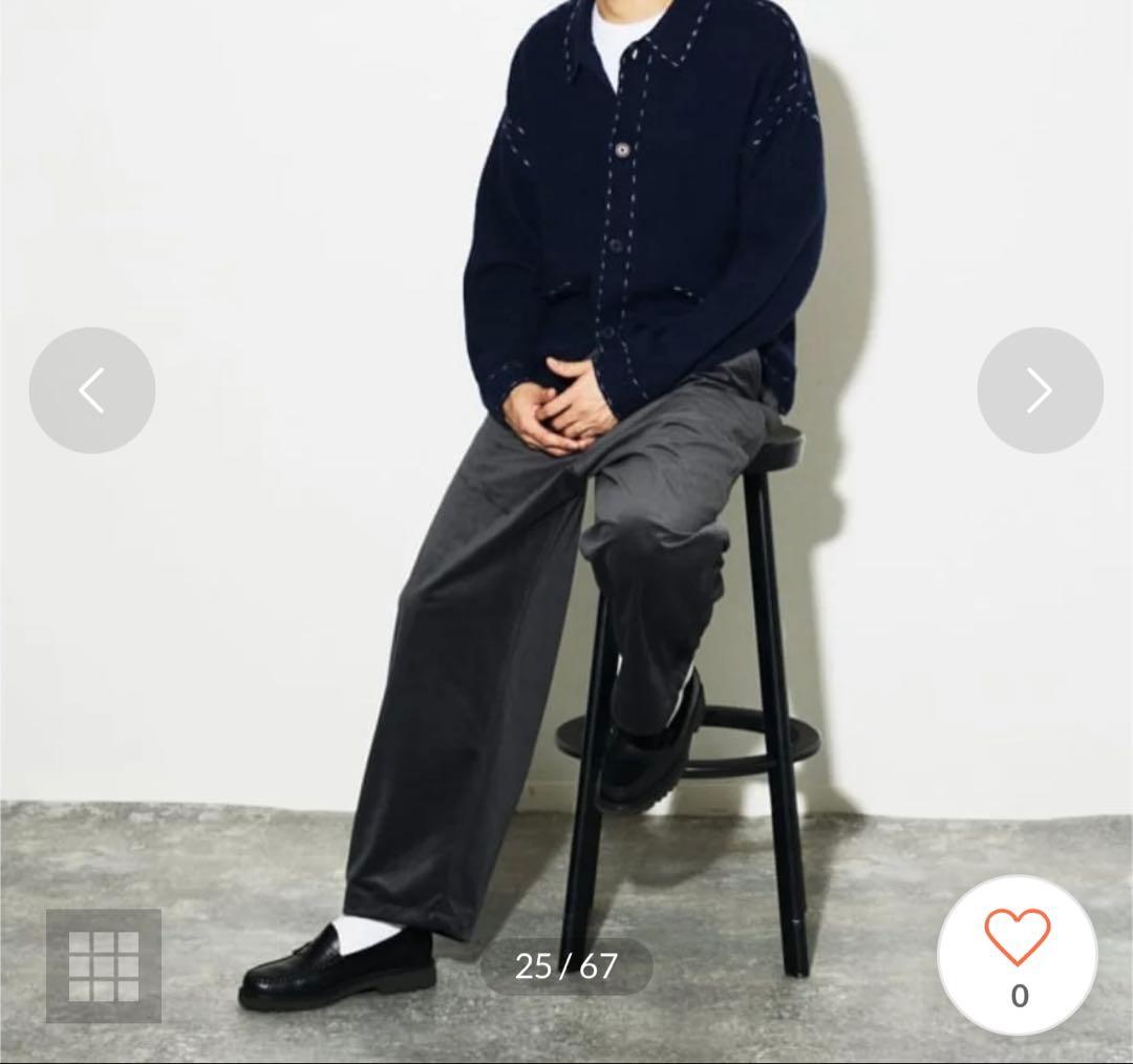 ジャーナルスタンダード　ハンドステッチブラッシュド カーディガン　ネイビー