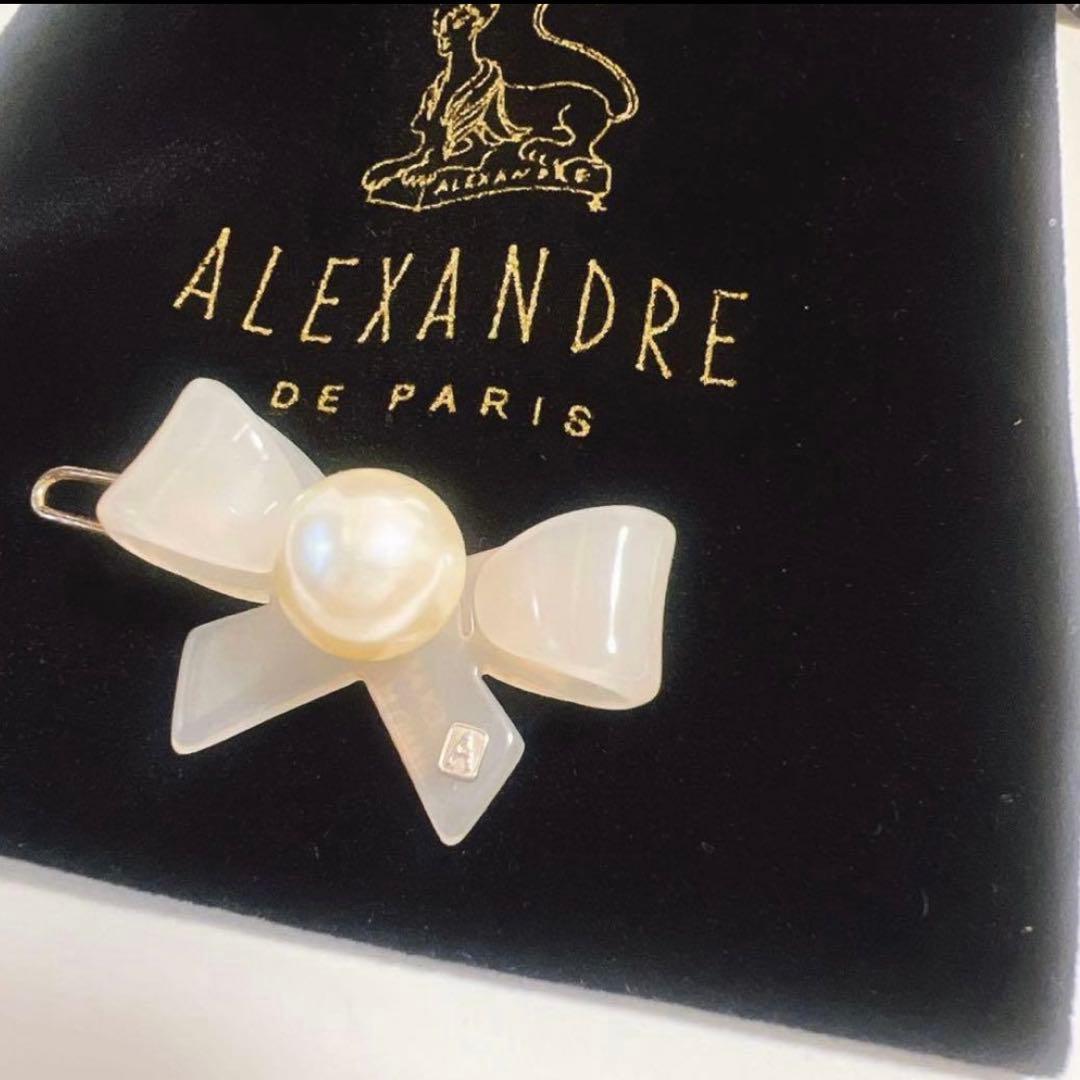 新品 ALEXANDRE DE PARIS リボン パール ボールピン