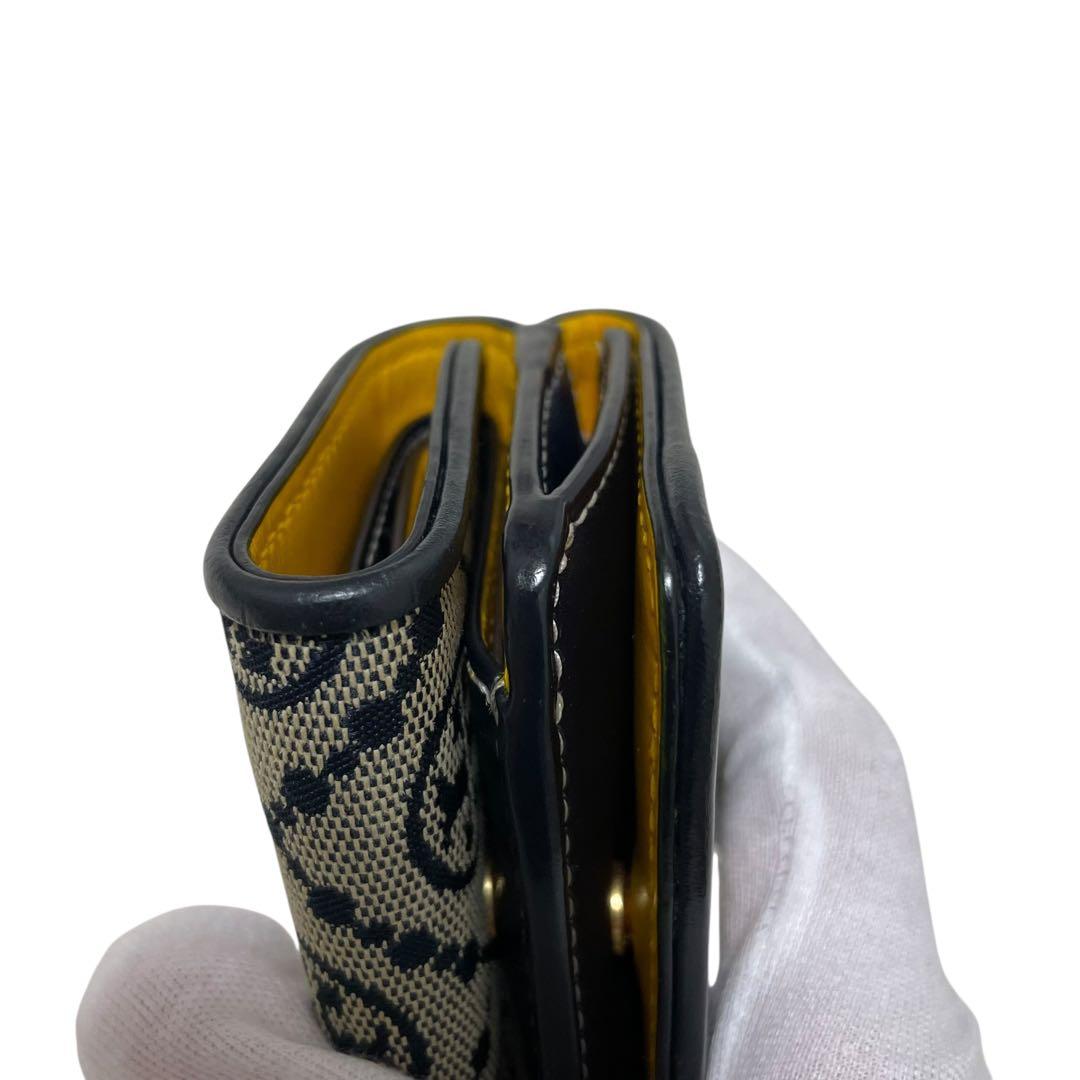 ⭐️美品 ⭐️トリーバーチ 三つ折り財布 ネイビー イエロー レザー キャンバス