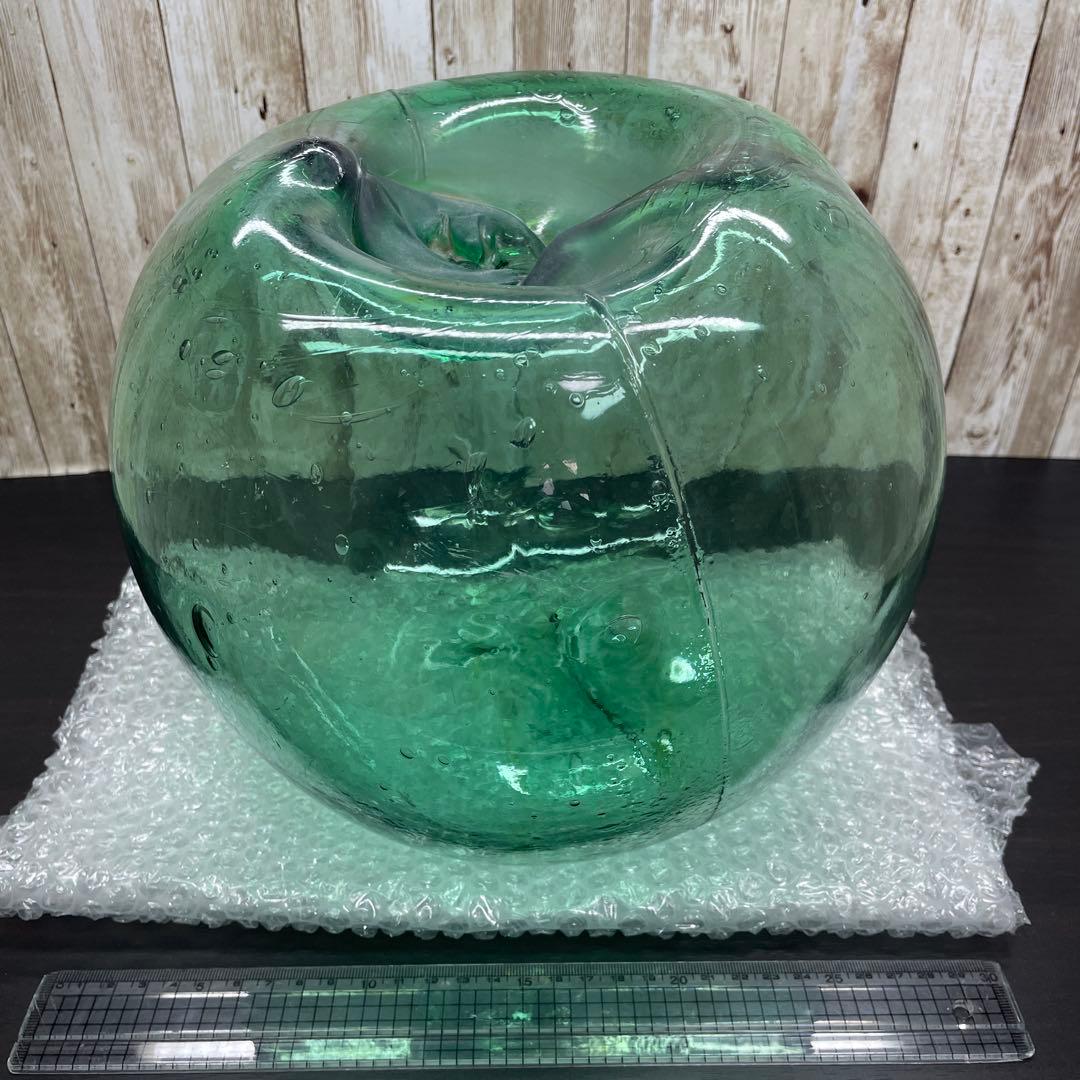 ガラスの浮き球1個 ビンテージ浮き玉 パンプキン