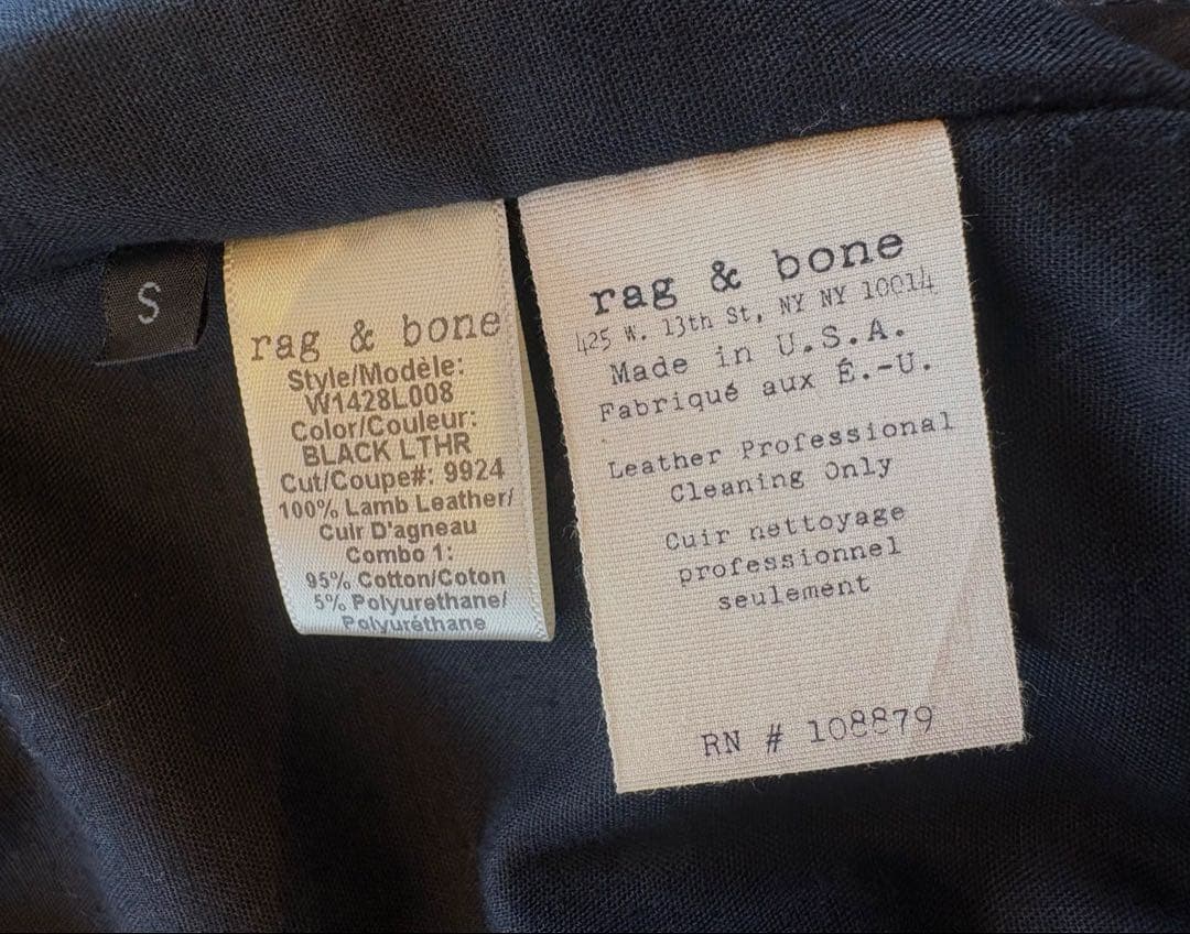 rag & bone NEWYORK レディース革ジャケット　羊革100%高級