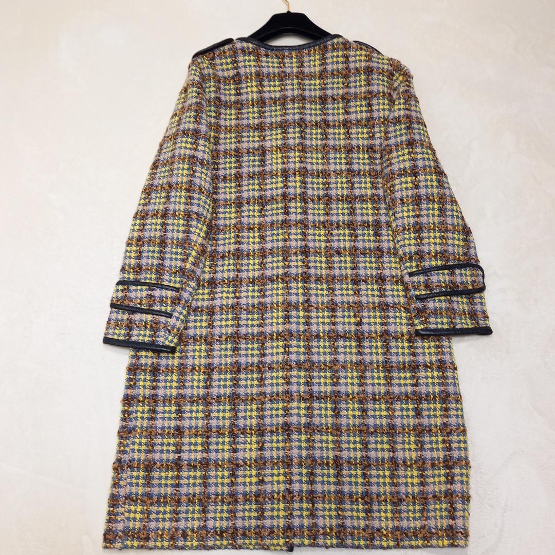 美品✨大きいサイズ MaxMara サイズ44 ノーカラーツイードコート