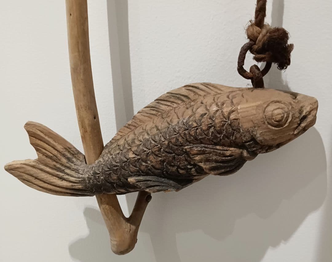 魚飾り 木製 古道具 囲炉裏 火鉢 北欧