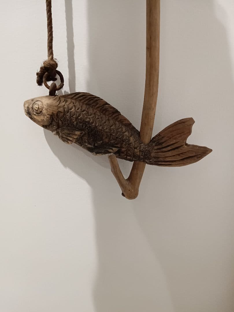 魚飾り 木製 古道具 囲炉裏 火鉢 北欧