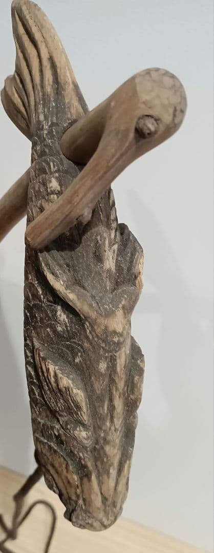 魚飾り 木製 古道具 囲炉裏 火鉢 北欧