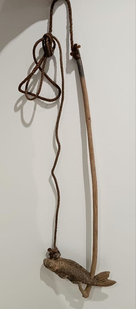 魚飾り 木製 古道具 囲炉裏 火鉢 北欧