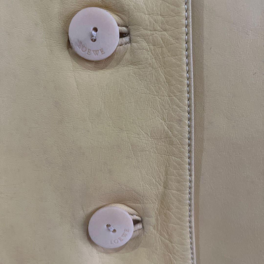 LOEWEロエベレザーコート36イエロー黄色シミあり