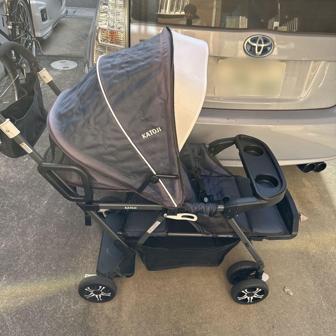 KATOJI ネイビー ベビーカー　2人でゴー