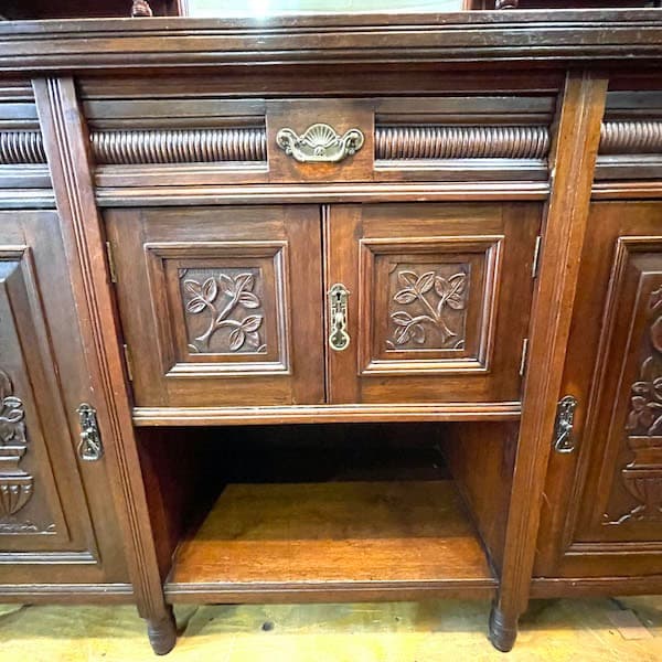 関西限定　送料別　アンティーク　ミラー付きサイドボード　飾り棚　キュリオケース